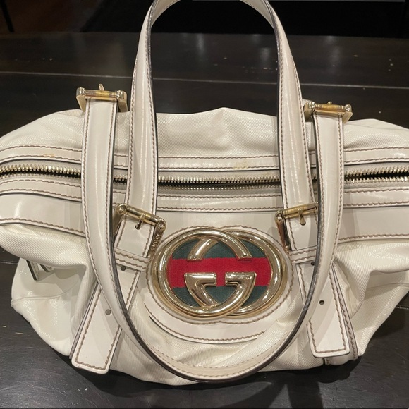 GUCCI
White Dialux Britt Boston Bag - Picture 2 of 16